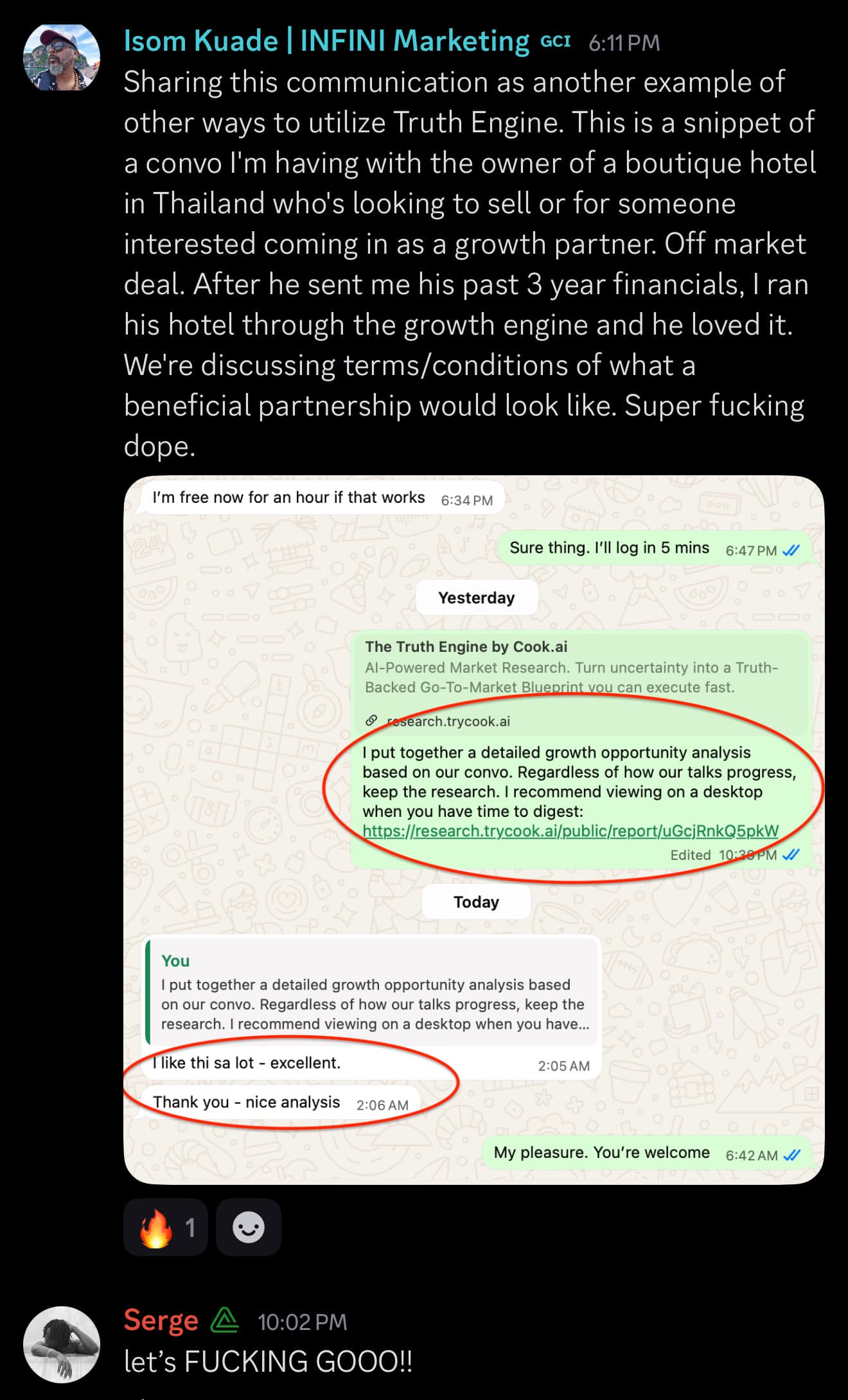 Isom uses Truth Engine with boutique hotel owner